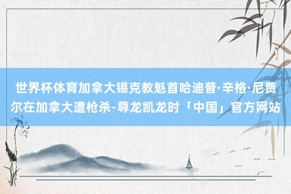 世界杯体育加拿大锡克教魁首哈迪普·辛格·尼贾尔在加拿大遭枪杀-尊龙凯龙时「中国」官方网站