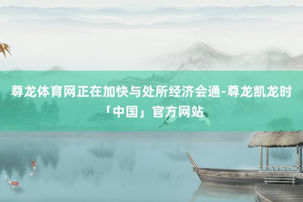 尊龙体育网正在加快与处所经济会通-尊龙凯龙时「中国」官方网站