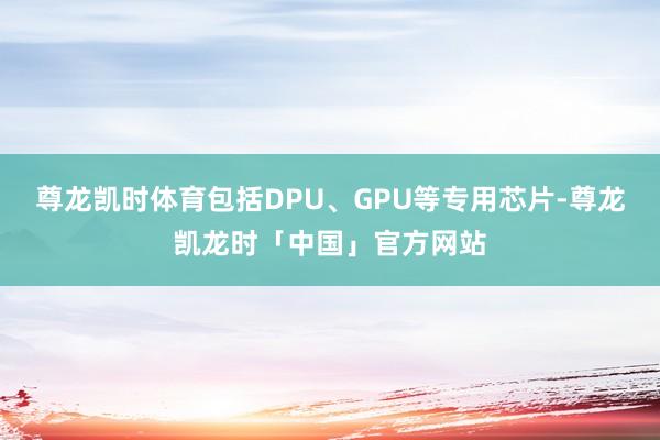 尊龙凯时体育包括DPU、GPU等专用芯片-尊龙凯龙时「中国」官方网站