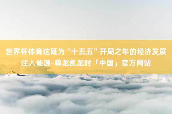 世界杯体育这既为“十五五”开局之年的经济发展注入能源-尊龙凯龙时「中国」官方网站